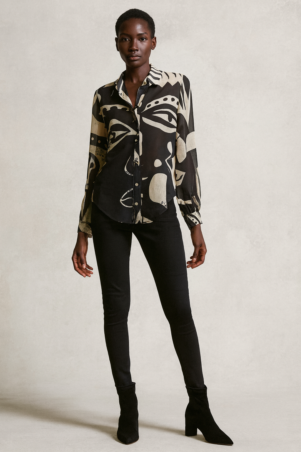 Ewà Black & White Organza Top