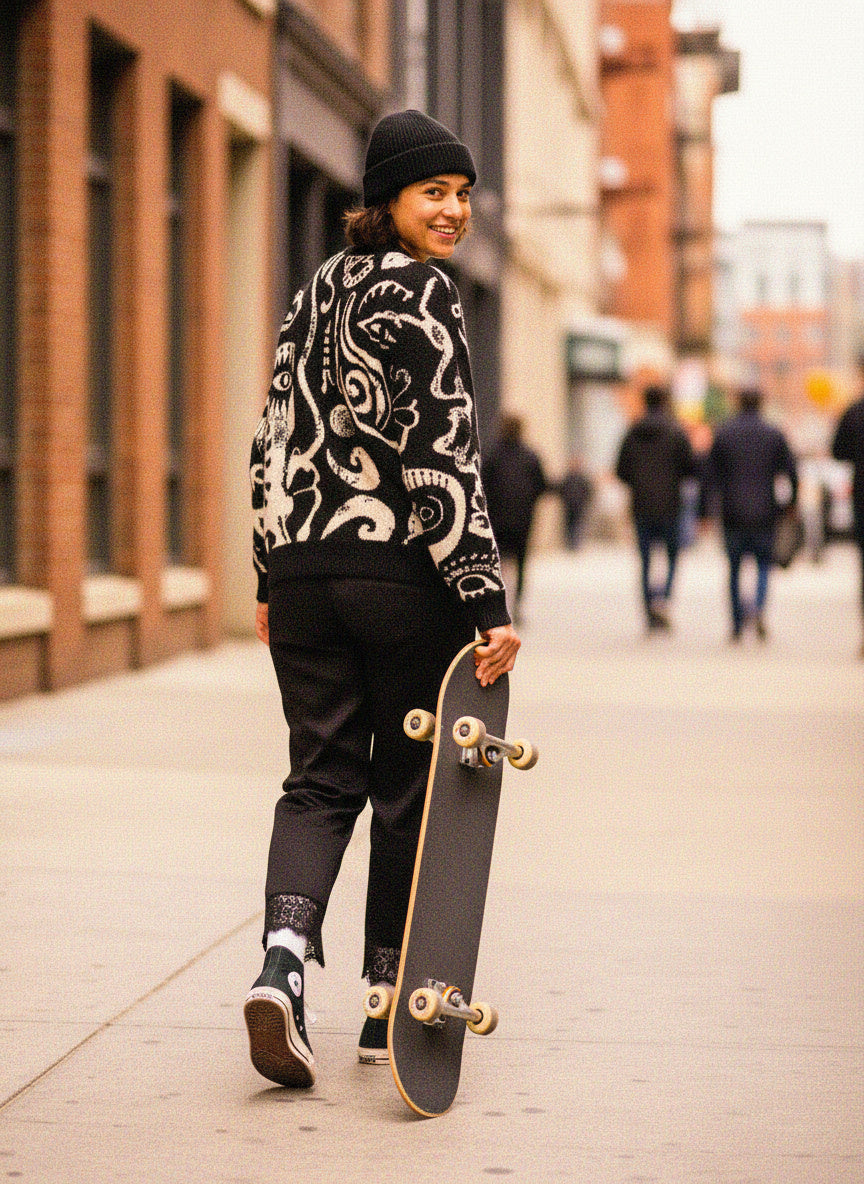 Àṣẹ Bohemian Graphic Knit Sweater