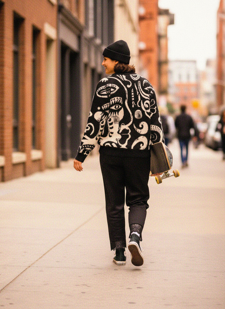 Àṣẹ Bohemian Graphic Knit Sweater