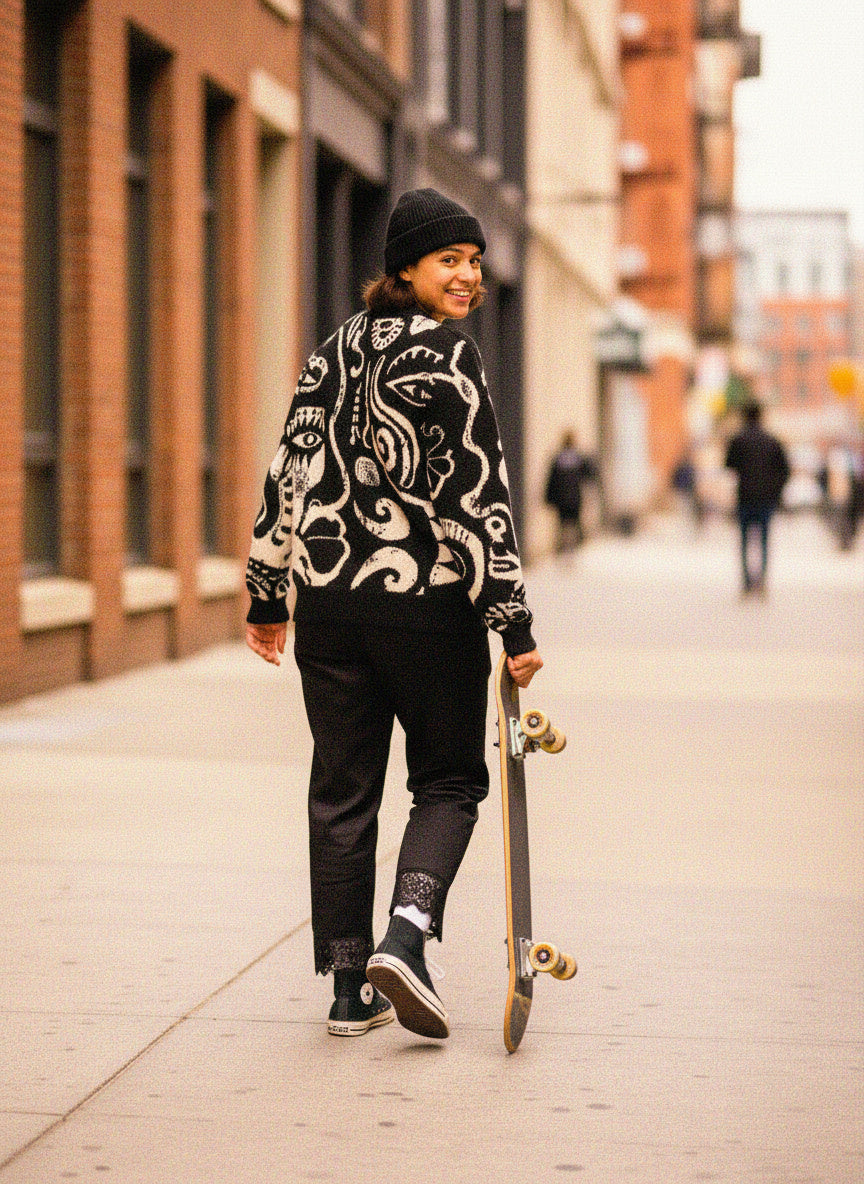 Àṣẹ Bohemian Graphic Knit Sweater