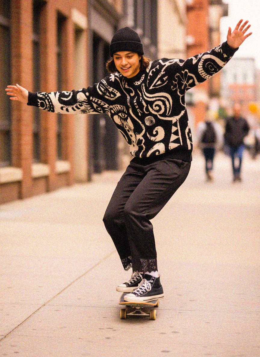 Àṣẹ Bohemian Graphic Knit Sweater