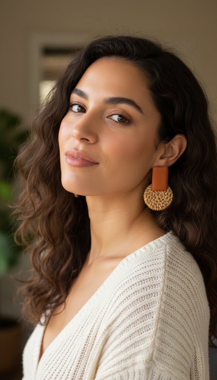 Basket weave earrings